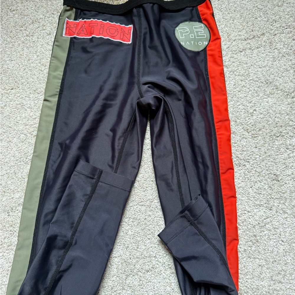 P.E Nation Black and Red Leggings